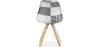 Dining Chair - Upholstered in Black and White Patchwork - Denisse image 7