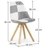 Dining Chair - Upholstered in Black and White Patchwork - Denisse image 7