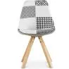 Dining Chair - Upholstered in Black and White Patchwork - Denisse image 7