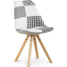 Buy Dining Chair - Upholstered in Black and White Patchwork - Denisse White / Black 59964 - prices