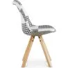 Dining Chair - Upholstered in Black and White Patchwork - Denisse image 7
