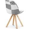 Buy Dining Chair - Upholstered in Black and White Patchwork - Denisse White / Black 59964 in the United Kingdom