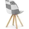 Dining Chair - Upholstered in Black and White Patchwork - Denisse image 7