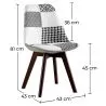 Dining Chair - Upholstered in Black and White Patchwork - New Edition - Sam image 7