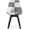 Dining Chair - Upholstered in Black and White Patchwork - New Edition - Sam image 7