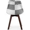 Dining Chair - Upholstered in Black and White Patchwork - New Edition - Sam image 7