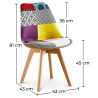 Buy Dining Chair - Upholstered in Patchwork - Ray Multicolour 59972 with a guarantee