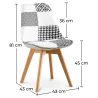 Dining Chair - Black and White Patchwork Upholstery - New Edition - Sam image 7