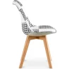 Dining Chair - Black and White Patchwork Upholstery - New Edition - Sam image 7