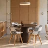 Dining Chair - Black and White Patchwork Upholstery - New Edition - Sam image 7