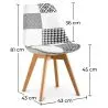 Dining Chair - Black and White Patchwork Upholstery - New Edition - Sam image 7