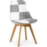 Dining Chair - Black and White Patchwork Upholstery - New Edition - Sam image 7