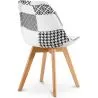 Dining Chair - Black and White Patchwork Upholstery - New Edition - Sam image 7