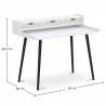 Buy Wooden Desk with Drawers - Scandinavian Design - Thora Natural Wood / White 59983 - in the UK