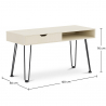 Buy Wooden Desk with Drawer - Scandinavian Design - Andor Natural wood 59986 - in the UK