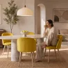 Dining Chair - Velvet Upholstered - Scandinavian Style - Evelyne image 7