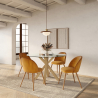 Buy Dining Chair - Velvet Upholstered - Scandinavian Style - Evelyne Yellow 59990 - prices