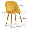Buy Dining Chair - Velvet Upholstered - Scandinavian Style - Evelyne Yellow 59990 at Privatefloor