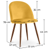 Buy Dining Chair - Upholstered in Velvet - Scandinavian Design - Evelyne Yellow 59991 with a guarantee