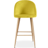 Buy Velvet Upholstered Stool - Scandinavian Design - Evelyne Yellow 59992 - in the UK