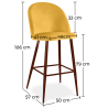 Buy Velvet Upholstered Bar Stool Scandinavian Design with Dark Metal Legs - Evelyne Reddish orange 59993 home delivery