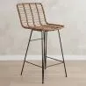 Wicker Bar Stool with Backrest - Boho Bali Design - 75cm - Catori image 7
