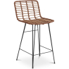Buy Wicker Bar Stool with Backrest - Boho Bali Design - 75cm - Catori Natural wood 59995 - in the UK