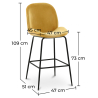 Buy Backrest Stool - Velvet Upholstered - Retro Design - Elias Taupe 59997 with a guarantee