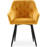 Buy Dining Chair Accent Velvet Upholstered Scandi Retro Design Wooden Legs - Alene  Yellow 59998 - in the UK