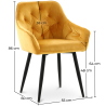 Buy Dining Chair with Armrests - Upholstered in Velvet - Alene Yellow 59998 with a guarantee