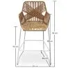 Rattan Boho Bali Design Stool - 75cm - Tale image 7