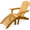 Deck Chair with Footrest - Wooden Garden Chair - Adirondack image 7