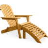 Buy Deck Chair with Footrest - Wooden Garden Chair - Alana Red 60009 - in the UK