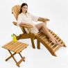 Outdoor Chair with Footstool and Outdoor & Garden Table - Wood - Alana image 7