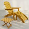 Outdoor Chair with Footstool and Outdoor & Garden Table - Wood - Alana image 7