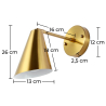 Buy Wall Lamp - Metal Cone - Golden - Livel Gold 60023 with a guarantee