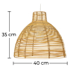 Buy Rattan Ceiling Lamp - Boho Bali Design Pendant Lamp - Can Natural wood 60033 in the United Kingdom