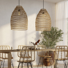 Buy Hanging Lamp Boho Bali Style Natural Rattan - 50 cm - Poung Natural wood 60036 - prices