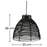 Buy Black Rattan Ceiling Lamp - Boho Bali Design Pendant Lamp - Gian Black 60037 in the United Kingdom