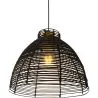 Black Rattan Ceiling Lamp - Boho Bali Design Pendant Lamp - Gian image 7