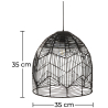 Buy Black Rattan Ceiling Lamp - Boho Bali Design Pendant Lamp - Le Black 60040 in the United Kingdom