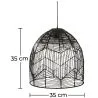 Black Rattan Ceiling Lamp - Boho Bali Design Pendant Lamp - Le image 7