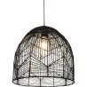 Black Rattan Ceiling Lamp - Boho Bali Design Pendant Lamp - Le image 7