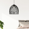 Buy Black Rattan Ceiling Lamp - Boho Bali Design Pendant Lamp - Le Black 60040 - in the UK