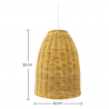 Buy Rattan Ceiling Lamp - Boho Bali Style Pendant Lamp - Lie Natural wood 60041 with a guarantee