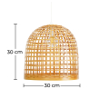 Buy Bamboo Ceiling Lamp - Boho Bali Design Pendant Lamp - Thi Natural wood 60043 in the United Kingdom