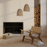 Buy Rattan Ceiling Lamp - Boho Bali Design Pendant Lamp - Linei Natural wood 60049 - in the UK