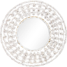 Buy Wall Mirror - White Boho Bali Round Design (60 cm) - Lenai White 60060 - in the UK