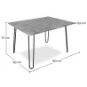 Buy Desk Set - Industrial Design 120cm - Hairpin + Dining Chair - Stylix Black 60069 - prices