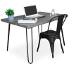 Buy Desk Set - Industrial Design 120cm - Hairpin + Dining Chair - Stylix Black 60069 - in the UK